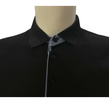 Koszula polo z długim rękawem w kolorze czarnym