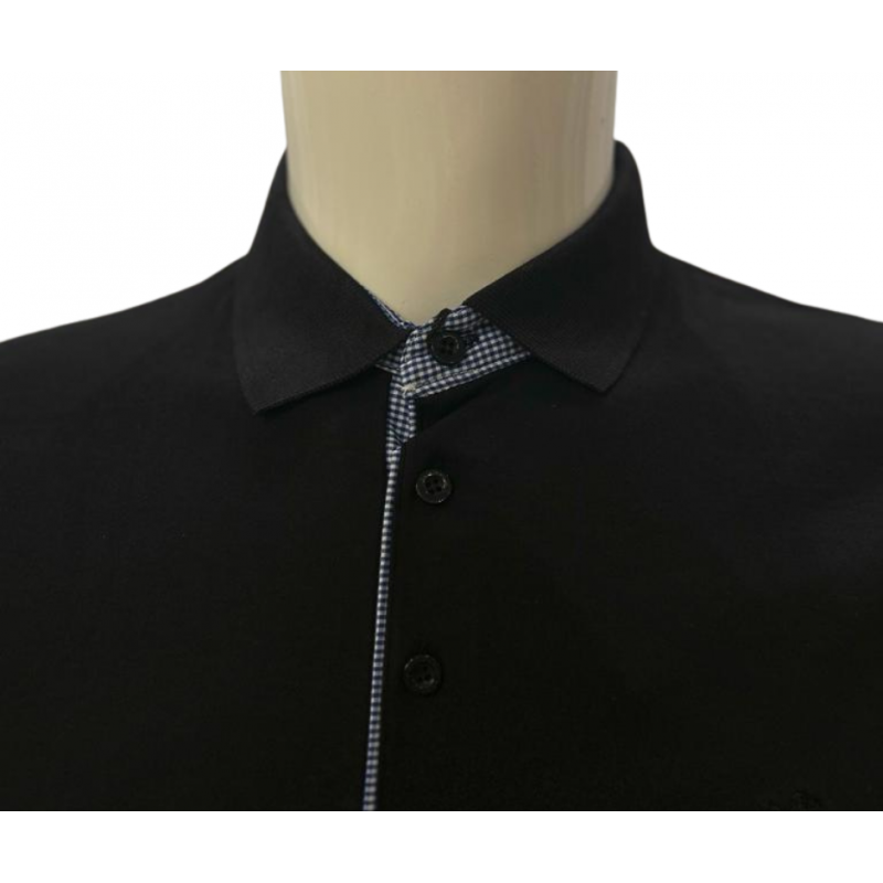 Koszula polo z długim rękawem w kolorze czarnym