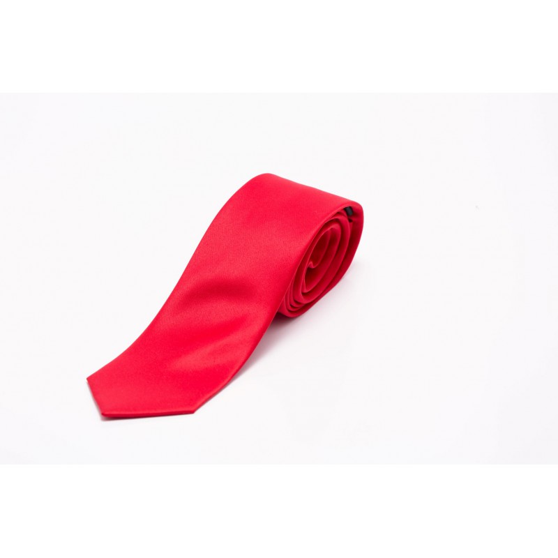 Krawat czerwony gładki